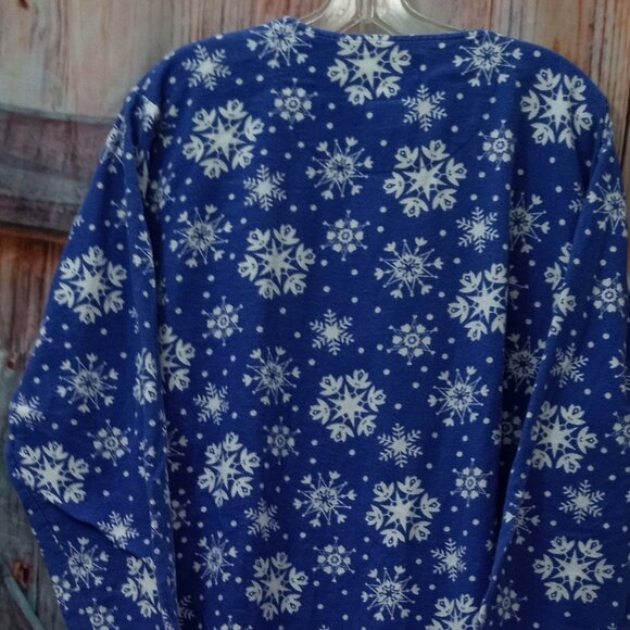 Woolrich LT Ultra Violet Snowflake Flannel Cotton Nightshirt Women's S/M - Picture 6 of 8